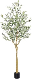 Innoasis Artificial Olive Tree 6FT Tall Faux Plants Olive Silk Tree with Branches and Fruits in Pot Fake Trees Indoor Outdoor Decor for Home Office Living Room Floor