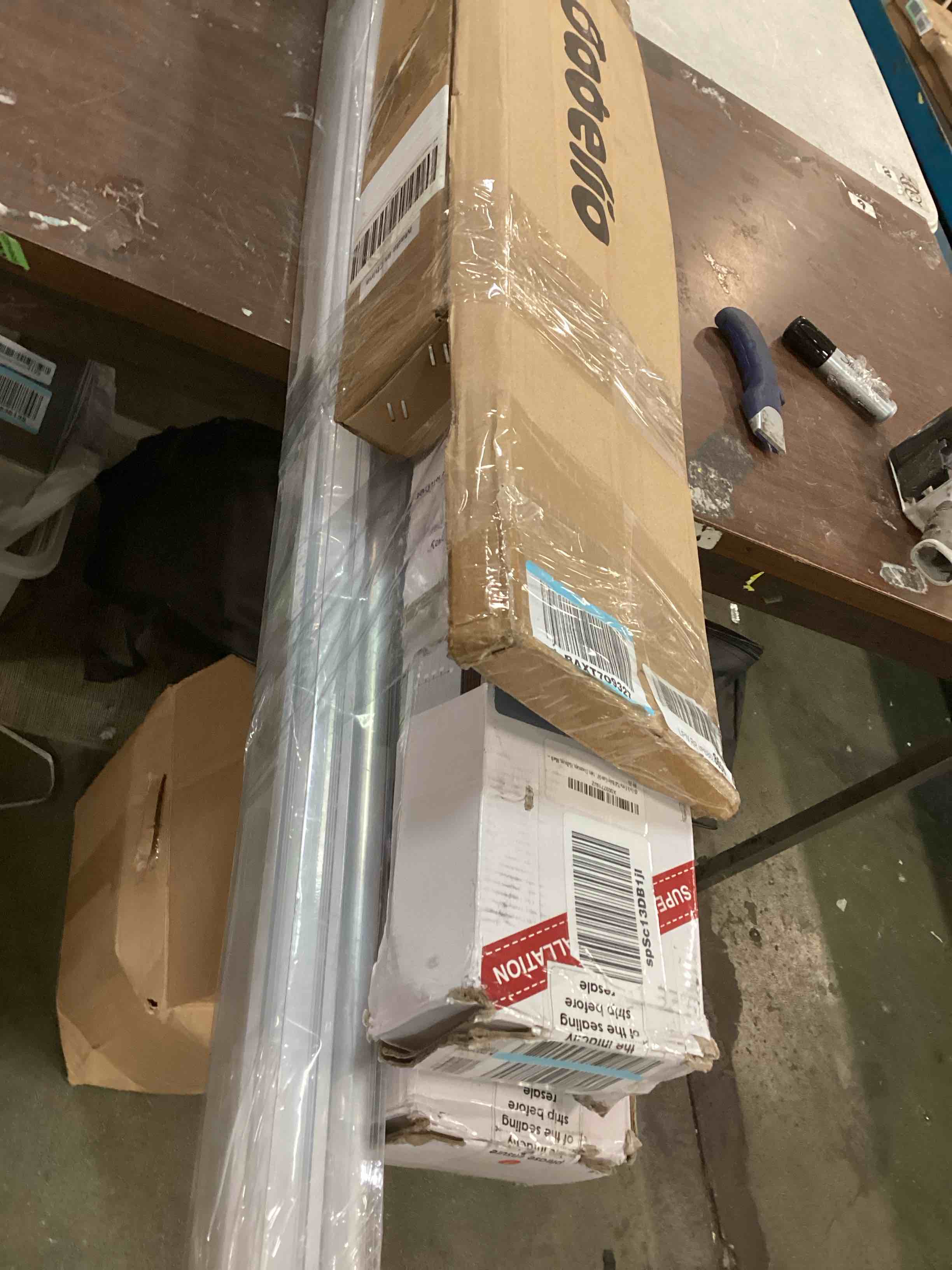 Assortment of Miscellaneous products (May Include cordless shade, curtain rods, retractable baby gate, Led universal linear lamp and more or other use)