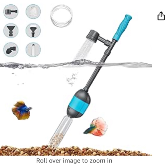 Carefree Fish 30W Electric Aquarium Gravel Cleaner with 6Ft Tubing 6IN1 Automatic Fish Tank Gravel Vacuum Fish Bowl Water Changer Wash Sand and Water Circulation