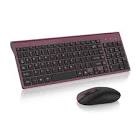 Wireless Keyboard and Mouse Ultra Slim Combo, TopMate 2.4G Silent Compact USB Mouse and Scissor Switch Keyboard Set with Cover, 2 AA and 2 AAA Batteries, for PC/Laptop/Windows - purple