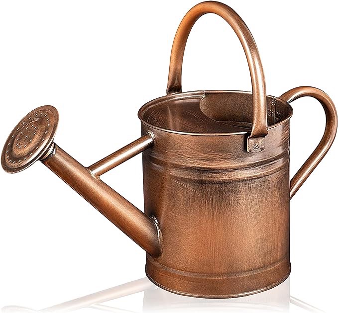 Homarden Metal Watering Can - 81 oz Copper Watering Can with Removable Spout - Galvanized Indoor Watering Can - Bonsai Watering Can for Outdoor - Decorative Small Watering Cans for House Plants Half Gallon Copper
