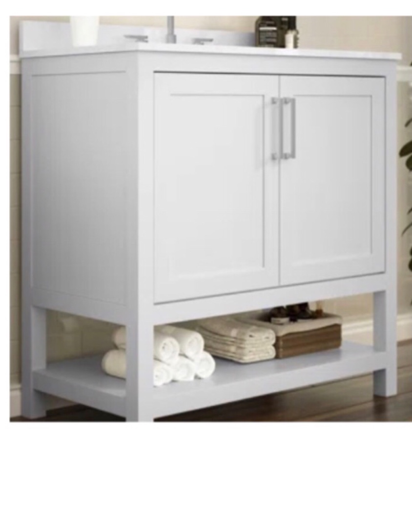 castielle 36” single bathroom vanity with engineered marble 