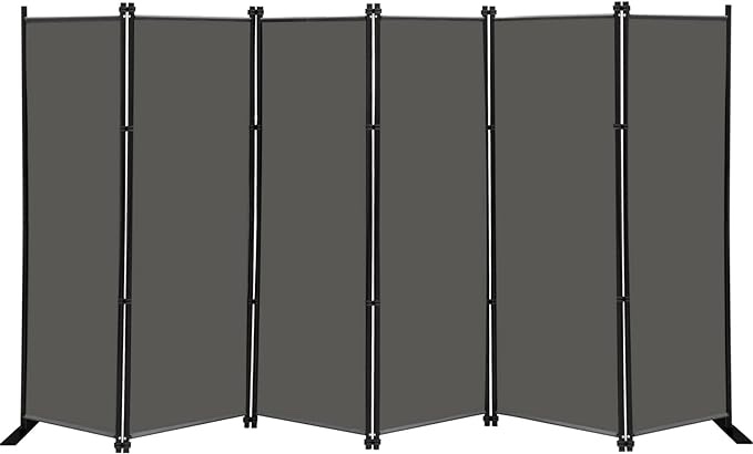 6 Panel Folding Privacy Screen, 10 ft. Extra Wide Partition Room Divider Portable Office Walls Dividers Room Separator, Black