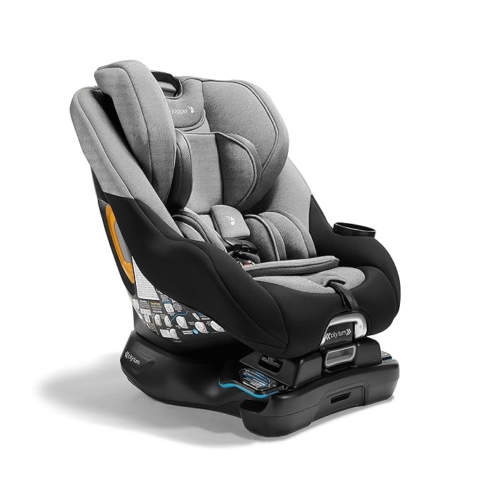 Baby Jogger City Turn Rotating Convertible Car Seat | Unique Turning Car Seat Rotates for Easy in and Out, Onyx Black