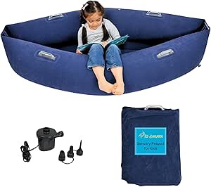 Sensory Chair for Kids,60 Inches Inflatable Canoe, Calming Sensory Peapod, Autism Toys,ADHD Chair for Sensory Seeking Kids, Includes Electric Air Pump