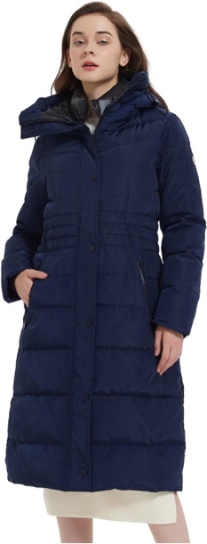 IKAZZ Women's Coats, Thickened Warm Insulated Vegan Down Long Parka Jacket with Hood