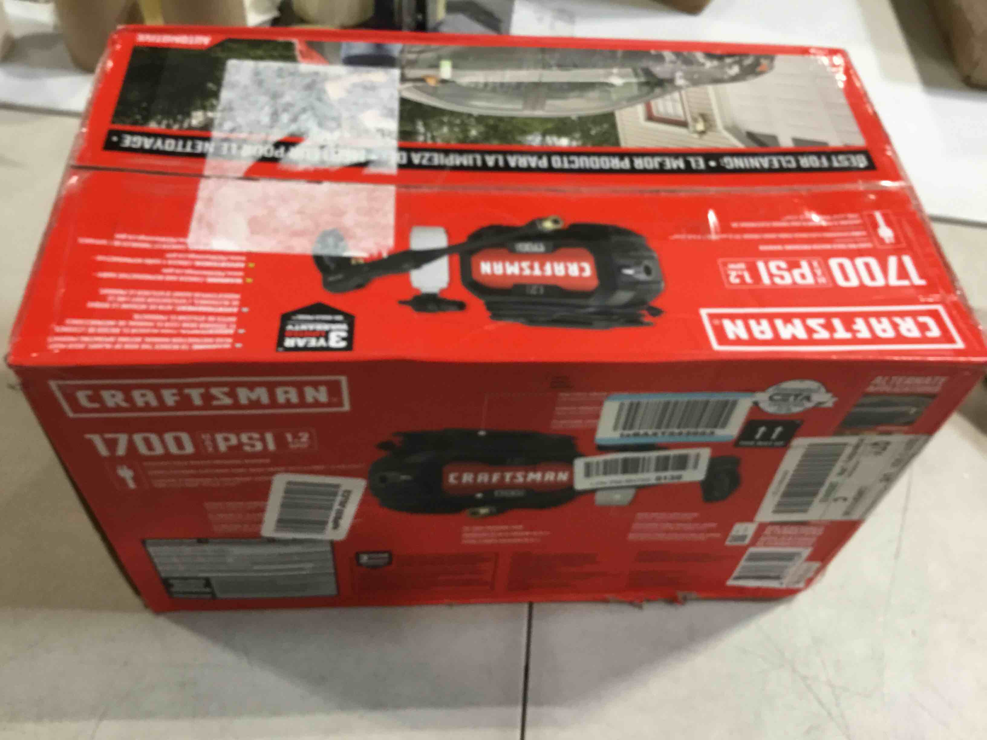 CRAFTSMAN Electric Pressure Washer, Cold Water, 1700PSI, 1.2GPM