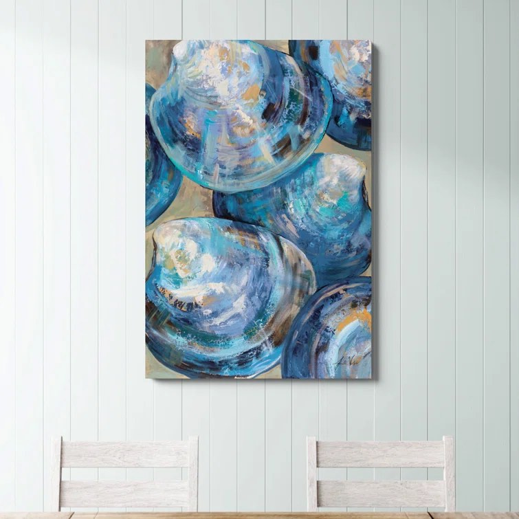 Beyond Blue Shells Light " by Jeanette Vertentes Painting Print