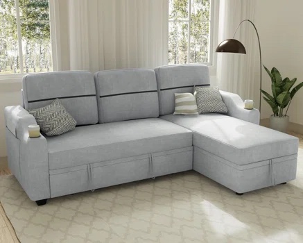 ( incomplete  1 only box) mandaleigh Reversible Sectional Sofa Couch, Sleeper Sofa Bed with Storage Chaise
