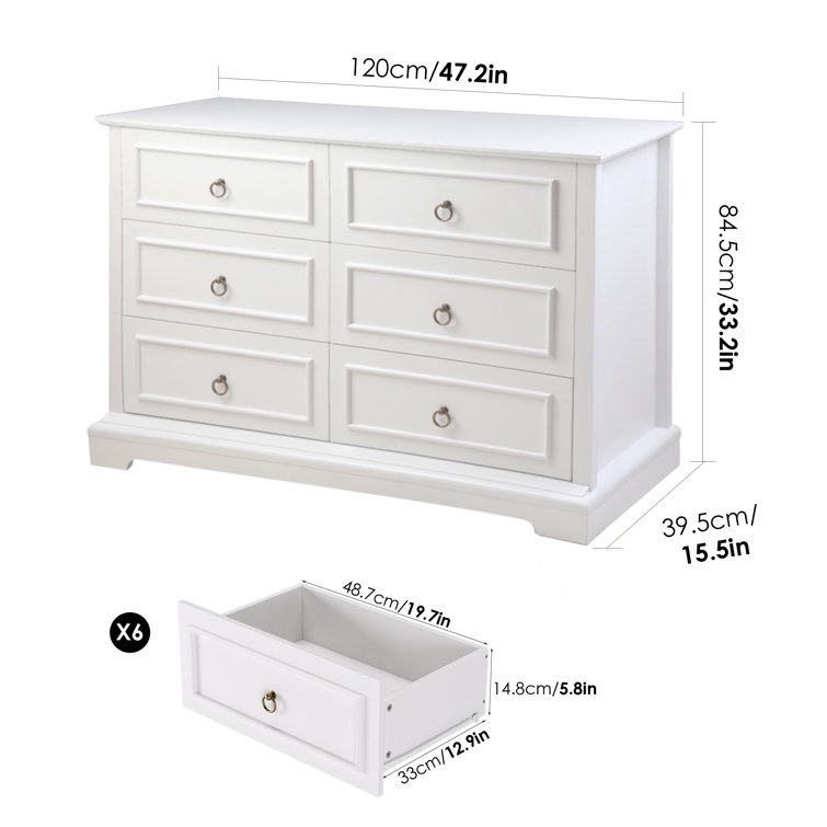 White Lamyla 6 - Drawer Dresser