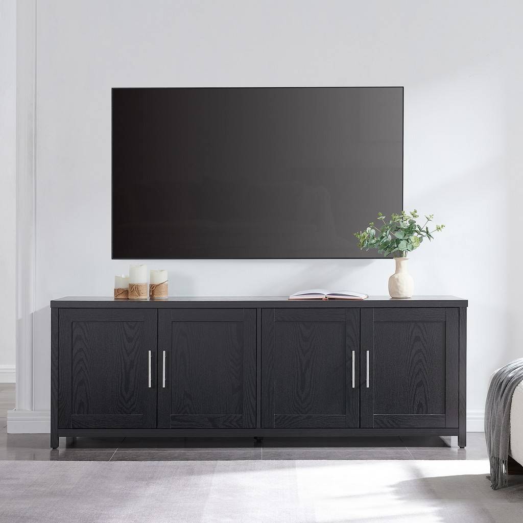 Strahm Rectangular TV Stand for TV's up to 75" in Black Grain - Hudson & Canal TV1896