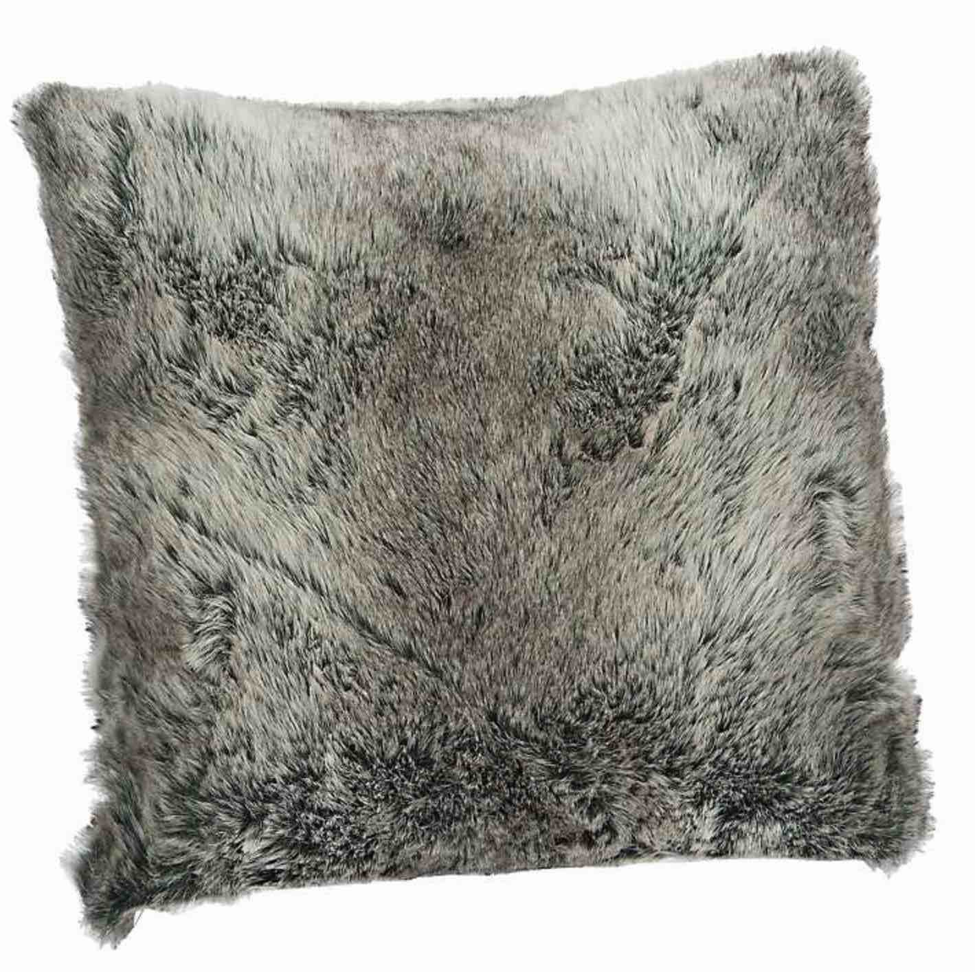 Gray Ombre Faux Fur Pillow
