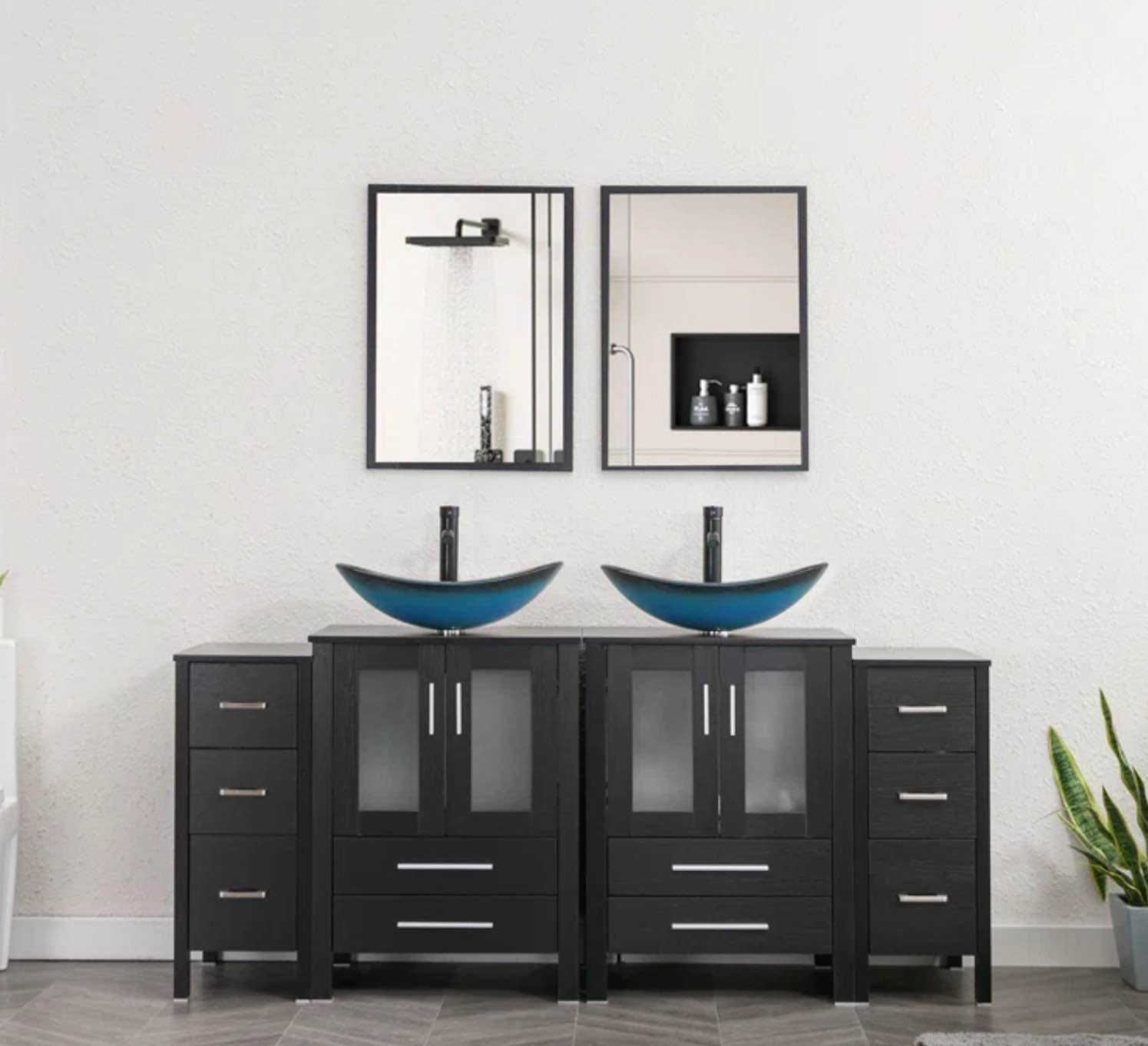 Brazel 72'' Double Bathroom Vanity with Manufactured Wood Top with Mirror(incomplete 1 Sink only ) 