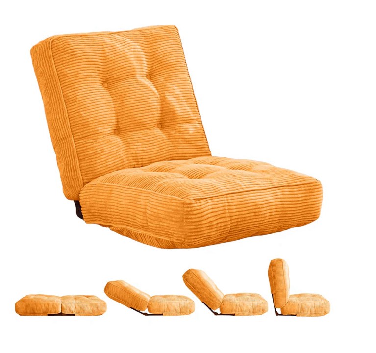 MAXYOYO Adjustable Floor Chair with Back Support, Gaming Chair Floor Meditation Chair, Orange