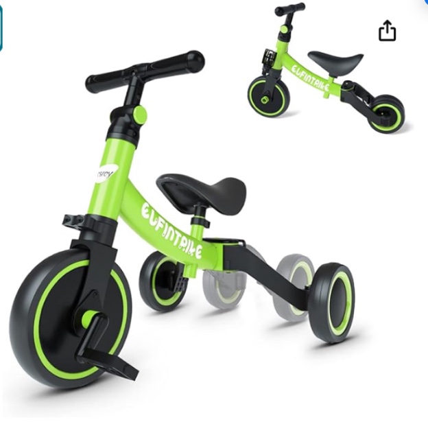 besrey 5 in 1 Toddler Bike for 1 Year to 4 Years Old Kids, Toddler Tricycle Kids Trikes Tricycle, Toys for Boy & Girl, Balance Training, Removable Pedals