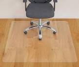 HOMEK Large Office Chair Mat for Hardwood Floor- 48" x 48" Clear Desk Chair Mat for Hard Wood/Tile Floors, Easy Glide Plastic Floor Protector Mat for Office Chairs on Hardwood for Work & Home