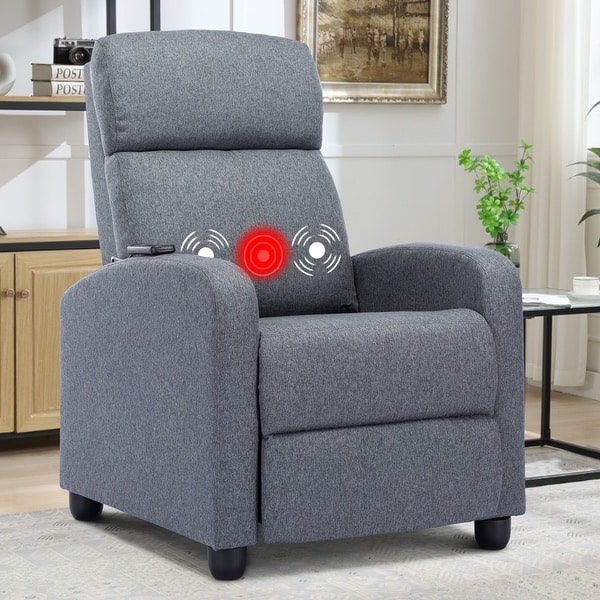 Prelife Breathable leather Theater Recliner with Massage for Living Room