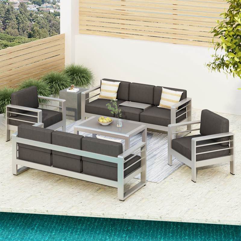 Caggiano 8 - Person Outdoor Seating Group with Cushions(incomplete 2 chairs only)