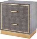 New Pacific Direct Edinburgh 2-drawer Faux Shagreen End Table in Gray