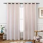 DriftAway Farmhouse Vertical Striped Linen Blend Textured Room Darkening Curtains for Living Room Bedroom 84 Inches Long Drapes Thermal Insulated Grommet 2 Panels