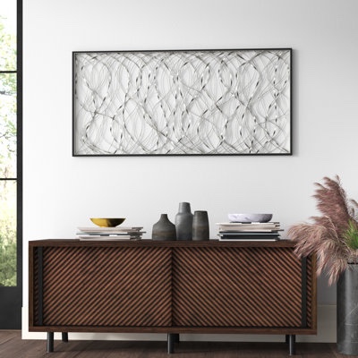 Silver Metal Infinity Abstract Rectangular Wall Decor