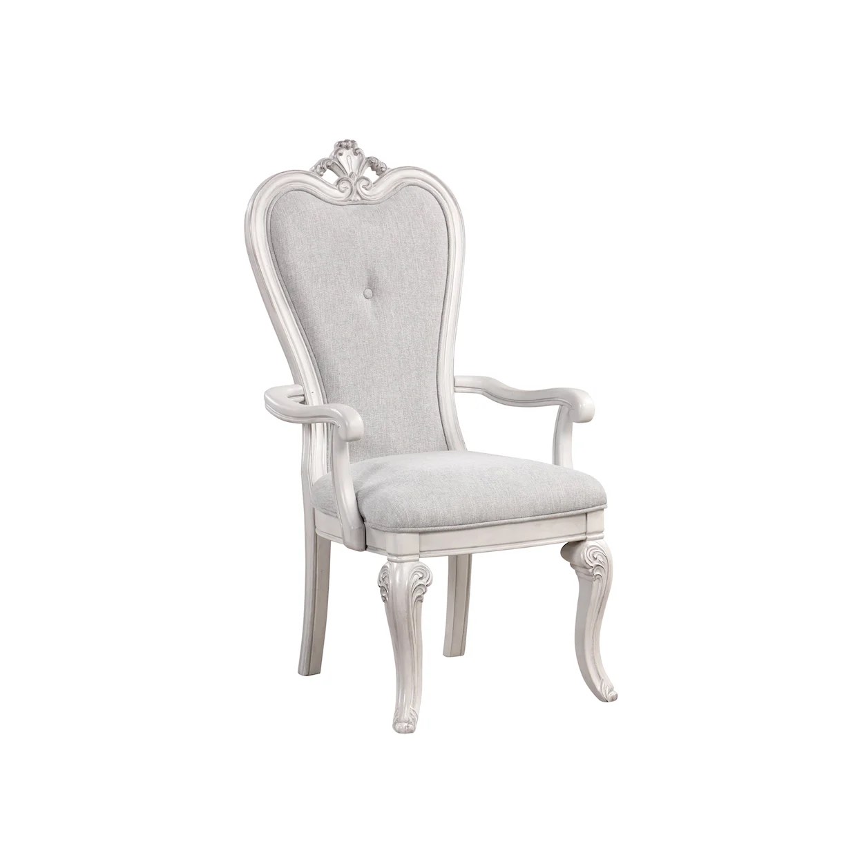 Traditional Upholstered Arm Chair with Ornate Detailing