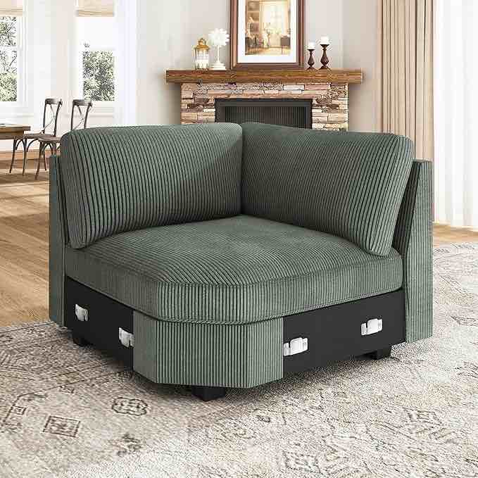 (incomplete )Corner Back Frame & Sofa Legs Green nolany