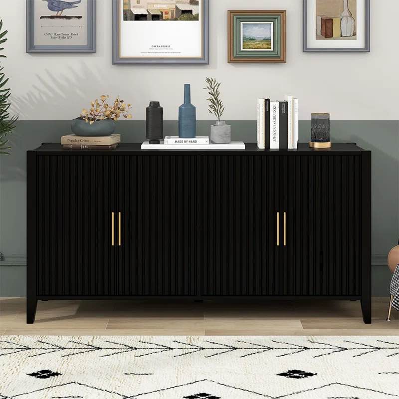 Condola 63.1" Sideboard, storage credenza, buffet cabinet, dining cabinet with Metal Handles