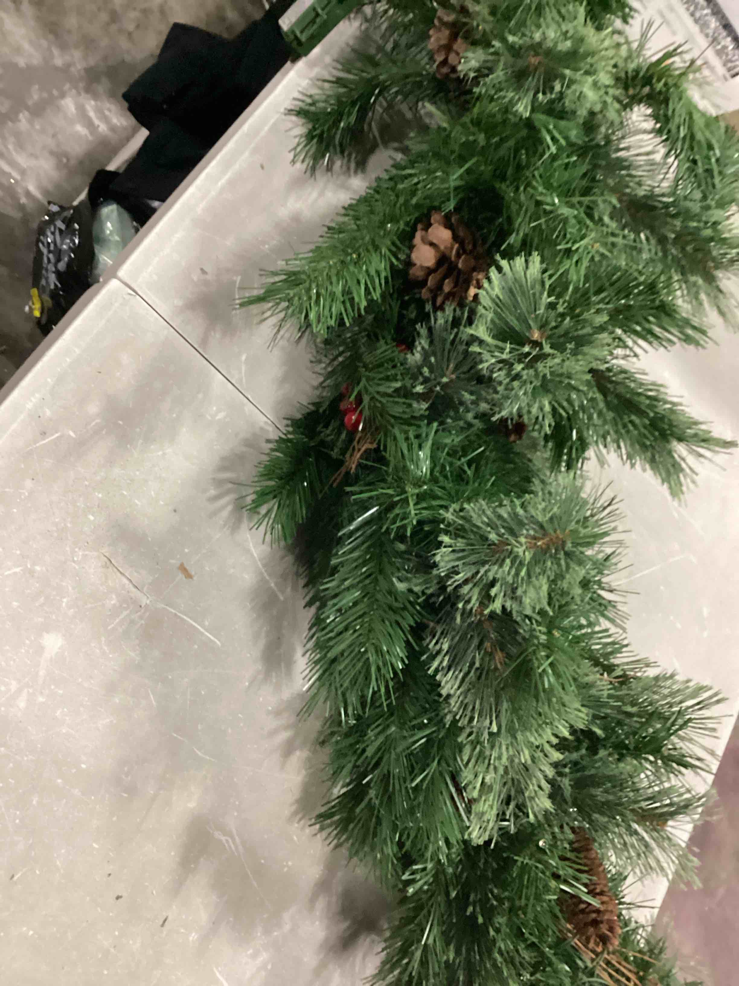 36" Glistening Pine Teardrop with LED Lights