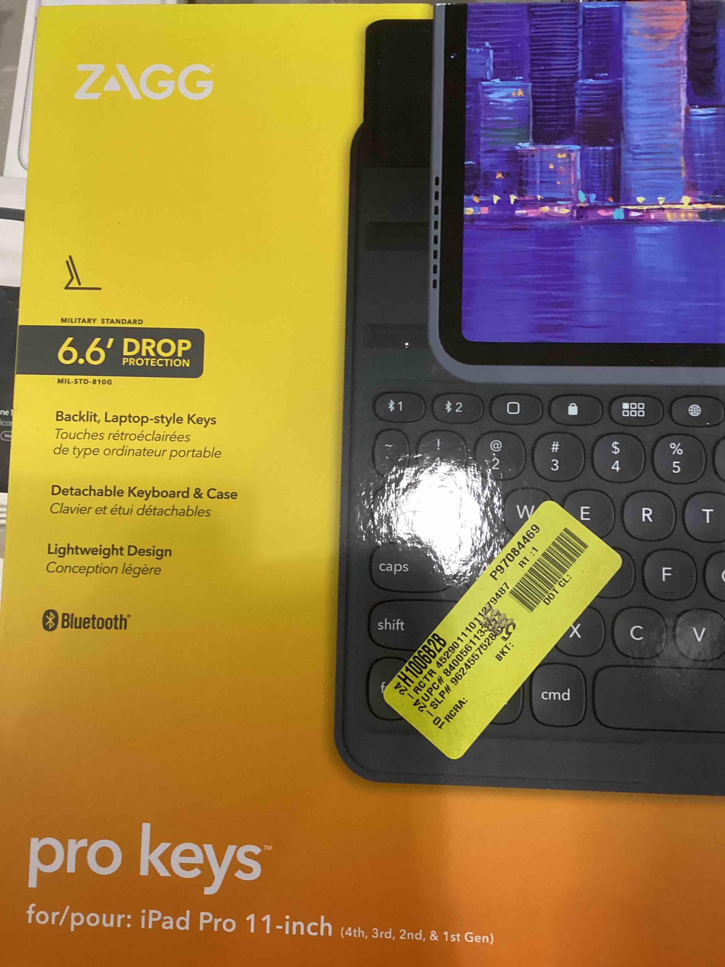 ZAGG Pro Keys Detachable Case and Wireless Keyboard for Apple iPad Pro 11-inch (Gen 1,2,3,4) and iPad Air (Gen 4,5,& M2), Multi-Device Bluetooth Pairing, Apple Pencil Holder, 6.6ft Drop Protection,