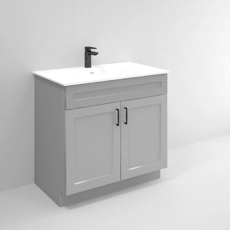 (incomplete) 36'' Bathroom Drawers Vanity Set Sink Base with 37" Resin Sink Top Combo