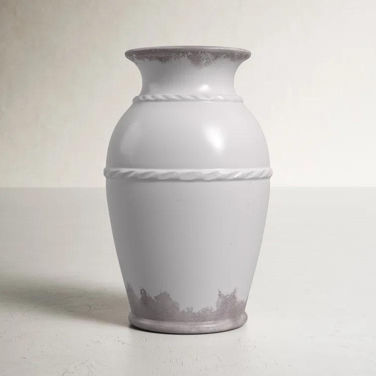 Arthurs White 18.7" Terracotta Table Vase