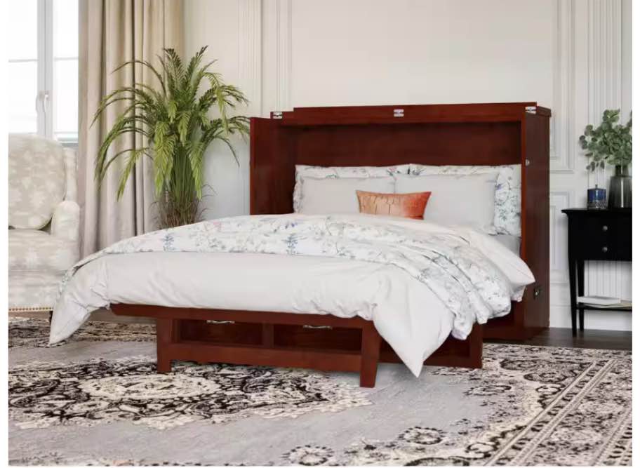 (incomplete) Solid Wood Murphy Bed with Build-In Charger and Removable Shelves