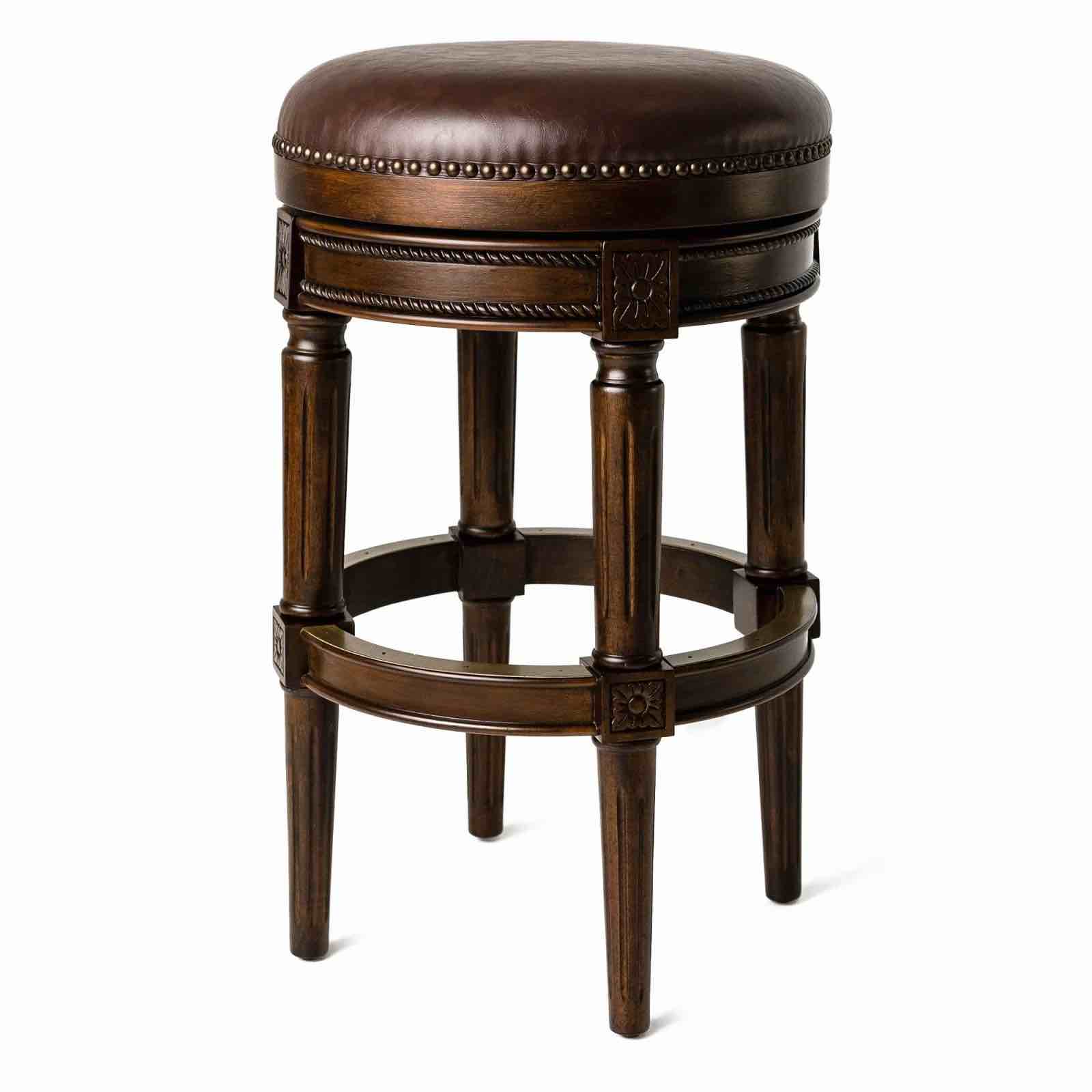 (incomplete) Maven Lane Pullman Backless Bar Stool with Vegan Leather Upholstery