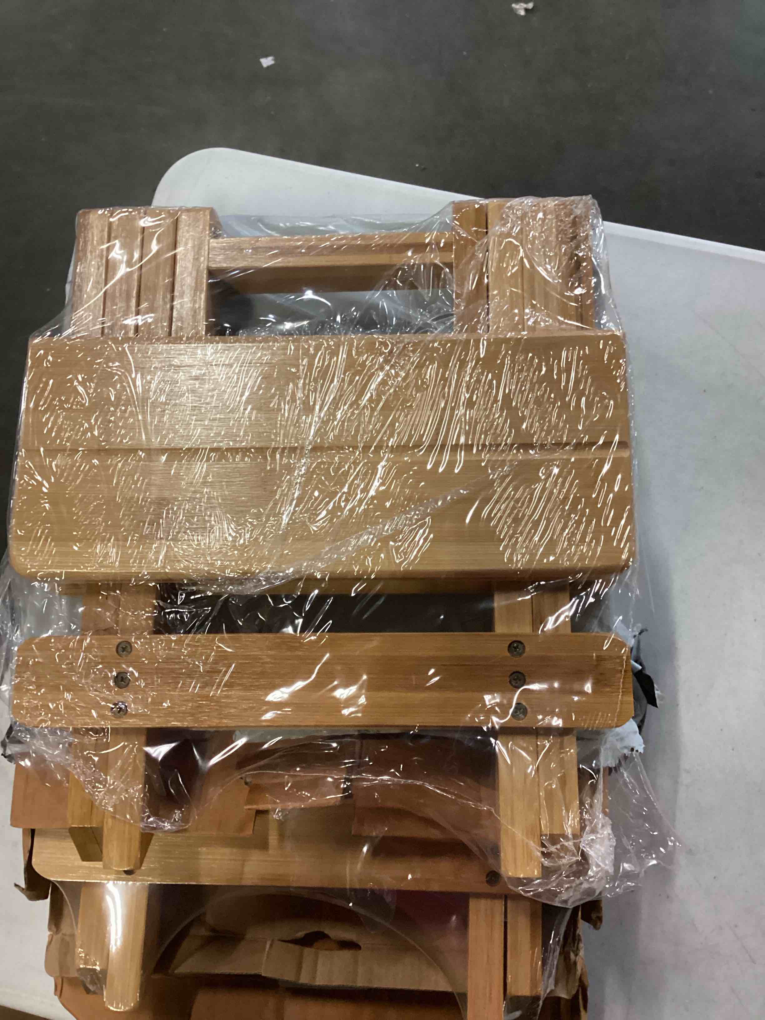 2 PCS Wooden Outdoor Side Table Folding Small Patio Table Square Picnic