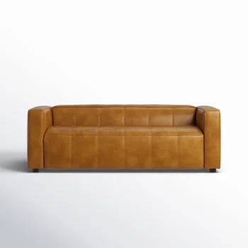 Suzy 80 “ genuine leather tuxedo arm sofa leather 