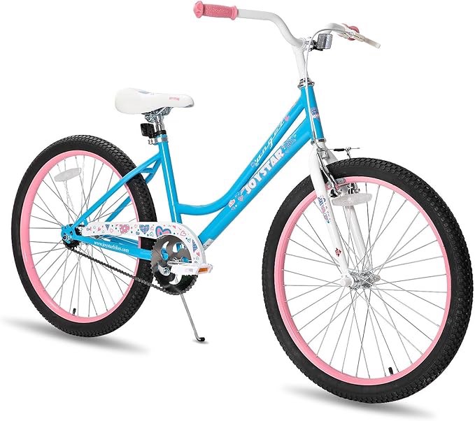 JOYSTAR 20 24 Inch Girls Bike for 7-12 Years Old, 20 Inch Kids Bikes with Training Wheels and Basket, 24 Inch Bike with Handbrake, Multiple Colors