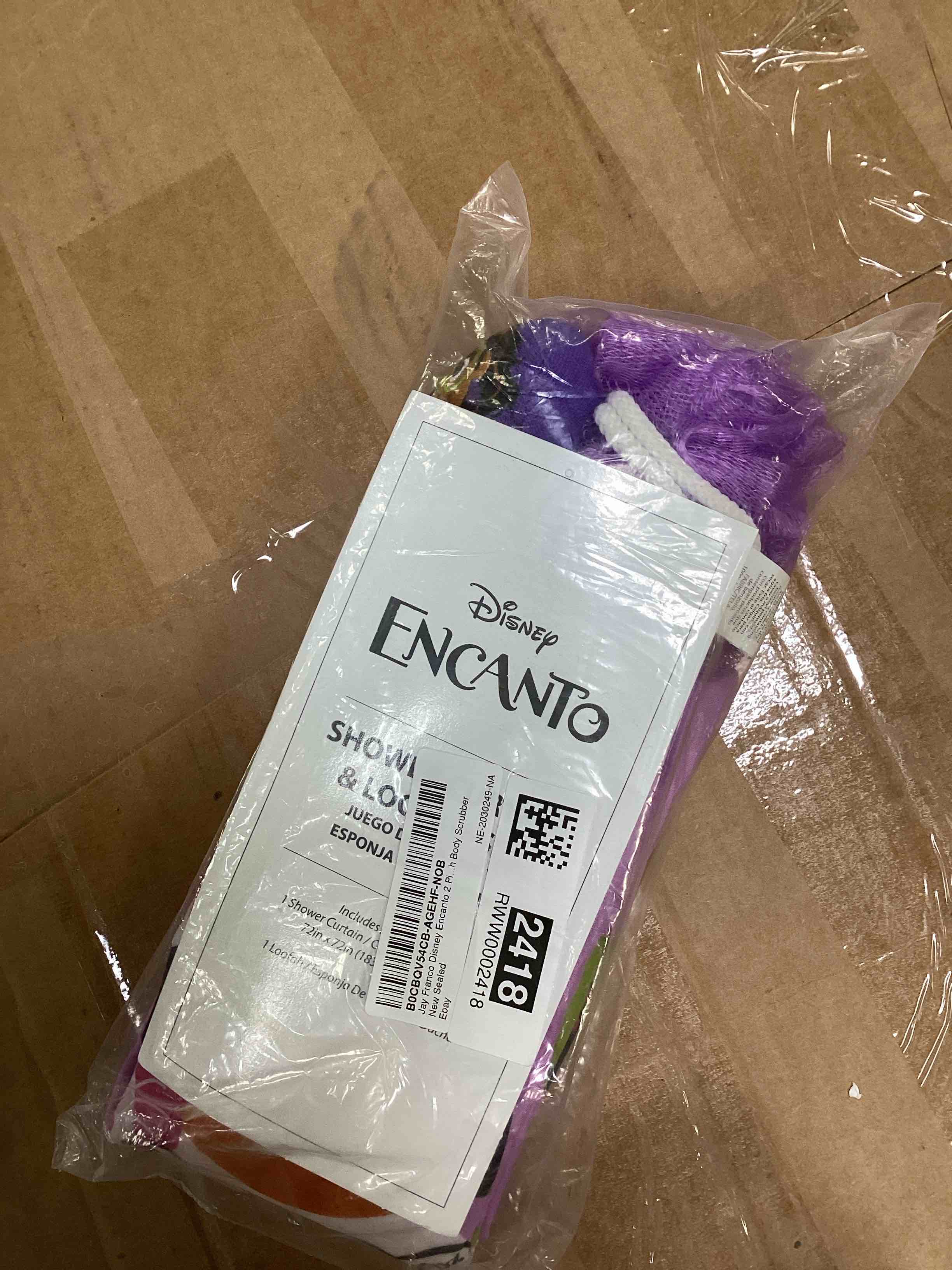 Jay Franco Disney Encanto 2 Piece Bathroom Set – The Family Madrigal Shower Curtain & Mirabel Loofah Body Scrubber