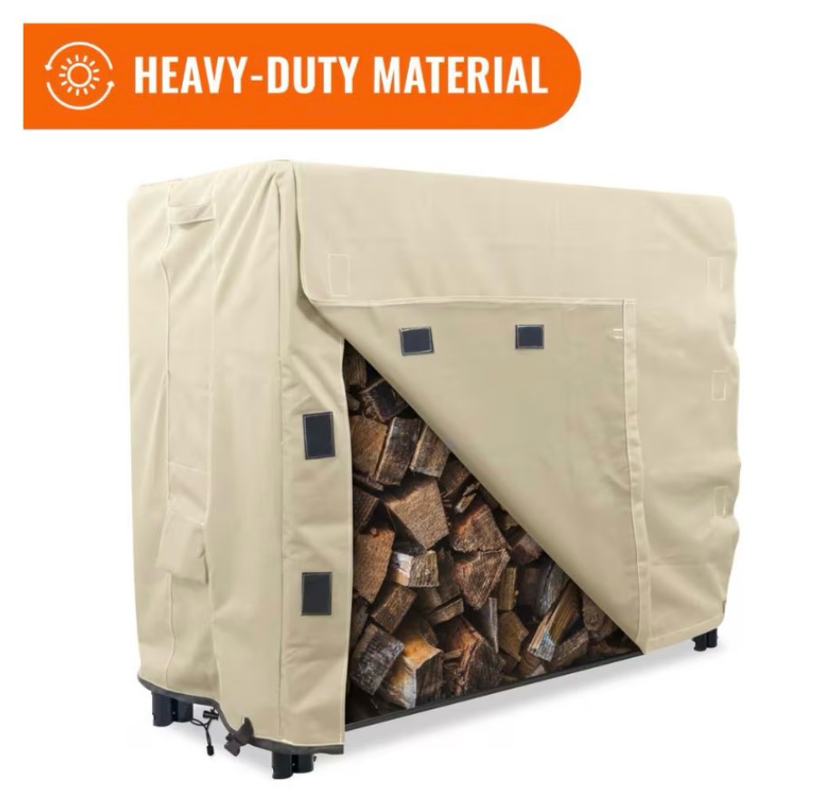 KHOMO GEAR Sahara Series 4 ft. Beige Log Rack Heavy-Duty Protector Cover