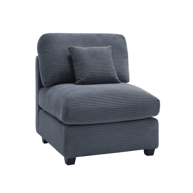 (SIMILAR, INCOMPLETE, ) Zayva Corduroy Fabric Middle Module Seat For Modular Sofa Sectional Couch Accent Armless Chair