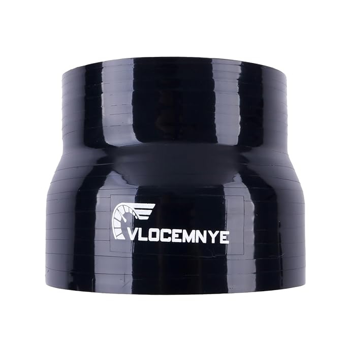 VLOCEMNYE ID 3"-3.5" inch(76mm-89mm) Silicone Straight Coupler Hose 3" inch Length (76mm) 4-Ply BLACK