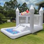 Inflatable White Bounce House Professional Jumping Bouncy Castle Bouncer for Wedding Party with Carrying Bag Repair kit (Premium Oxford Cloth 13 * 8.2 * 8.2 ft)-Christmas