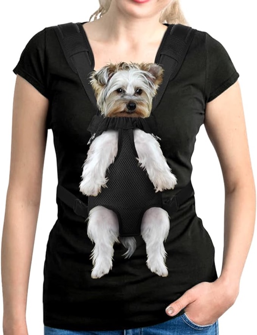 YUDODO Pet Dog Carrier Backpack Adjustable Dog Front Carrier, Legs Out Easy-Fit Dog Travel Backpack Carrier for Hiking Camping for Small Medium Dogs Cats and Rabbits (Medium (Pack of 1), A-Black)