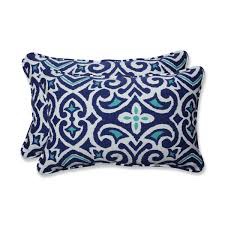 New Damask Marine Rectangular Throw Pillow (Set Of 2)