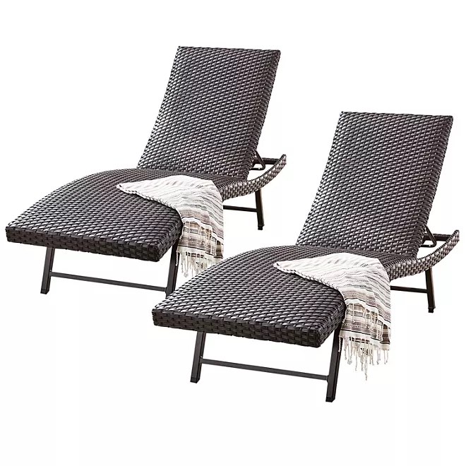 Member's Mark Padded Wicker Chaise, 2 Pk. 