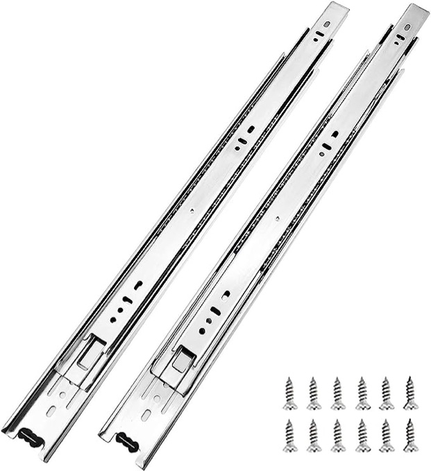 Tobinice 6 Pairs of 22 Inch Hardware 3-Section Full Extension Ball Bearing Side Mount Drawer Slides,100 LB Capacity Drawer Slide 22 Inch Zinc Plated