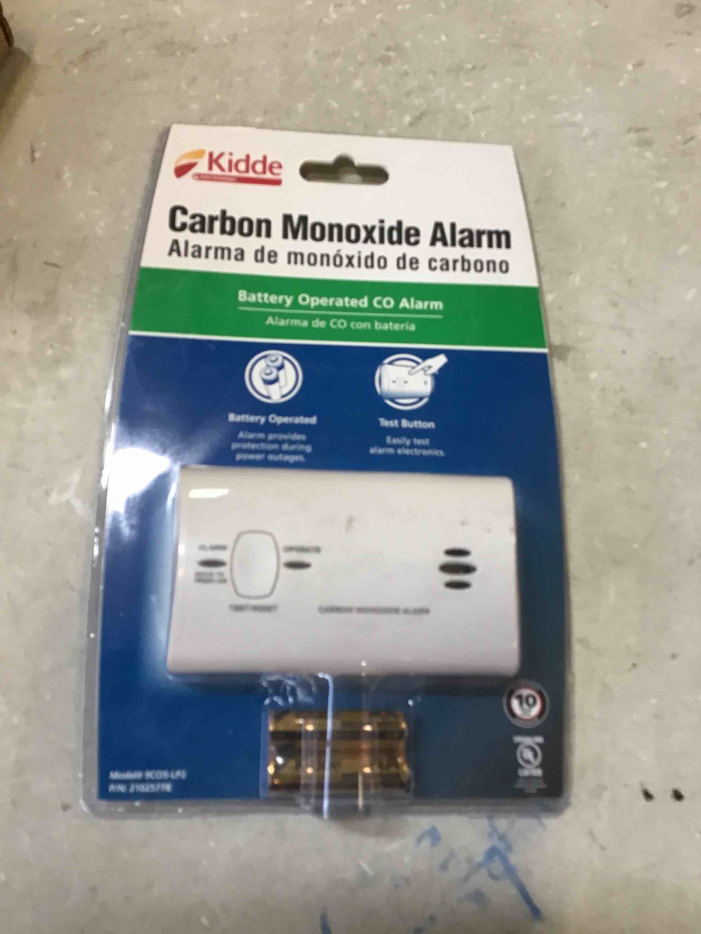 Kidde Carbon Monoxide Detector, Battery Powered CO Alarm with LEDs