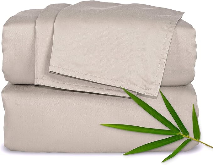 Pure Bamboo Queen Bed Sheet Set, Genuine 100% Organic Viscose Derived from Bamboo, Luxuriously Soft & Cooling, Double Stitching, Lifetime Quality Promise (Queen, Brown) 