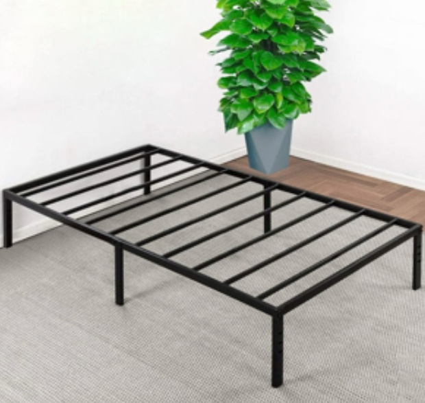 Twin XL Bed Frame, Twin XL Bed Platform Bed No Box Spring Needed Twin XL Size Metal Bed Frame with Storage Easy Assembly Steel Slat Support Noise Free, Black TXL