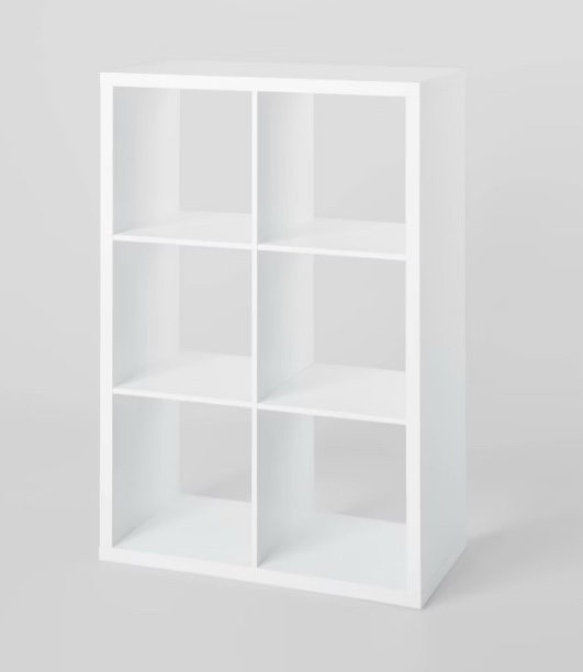 6 Cube Organizer White - Brightroom™: Versatile Shelving Unit, Up to 30lbs per Shelf, MDF & Particle Board Construction
